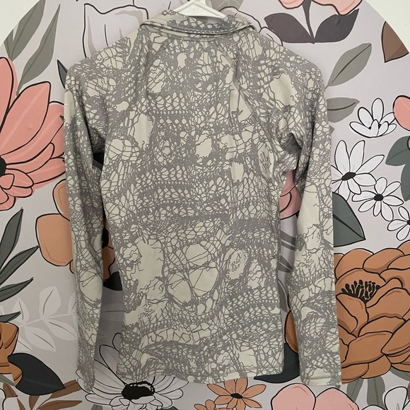 Nike Pro Dri-Fit Shirt Pullover Women’s Size S Half Zip Long Sleeve Gray Pattern - Picture 2 of 4